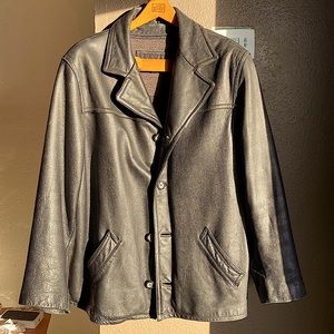 Black Leather Coat by GUESS